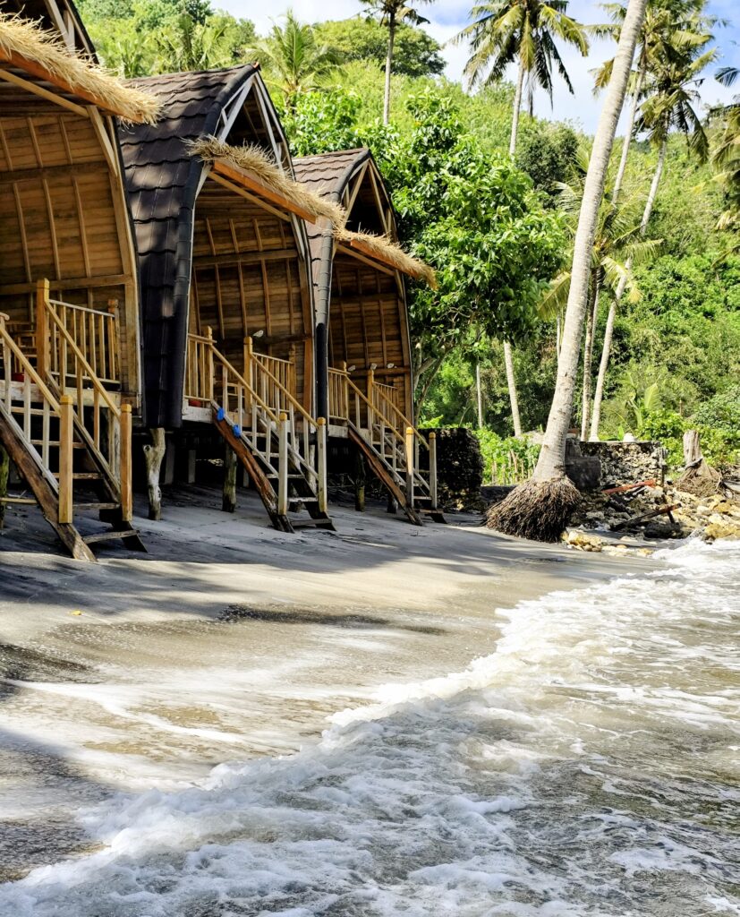 Beach House on the ocean on Gamat Bay