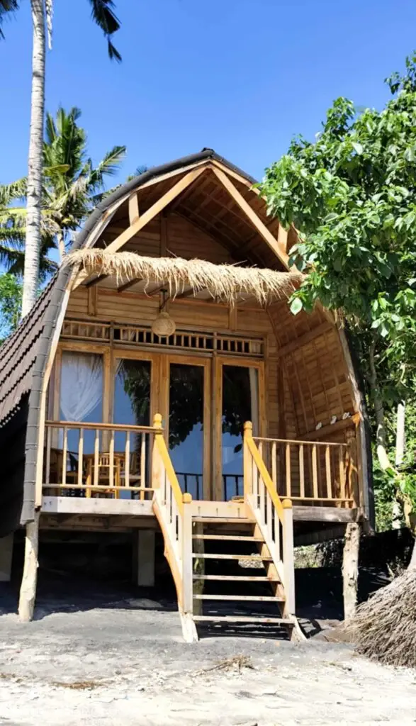 Beach House on the ocean on Gamat Bay